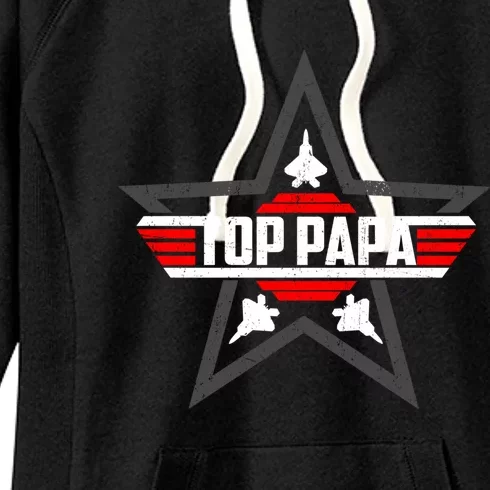 Top Papa From Son Daughter Grandpa Fathers Day Gift Women's Fleece Hoodie