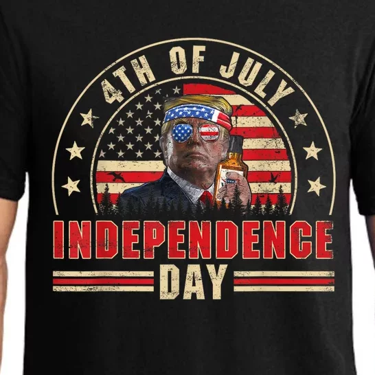 Trump Patriotic Flag USA US Independence Day 4th Of July Pajama Set