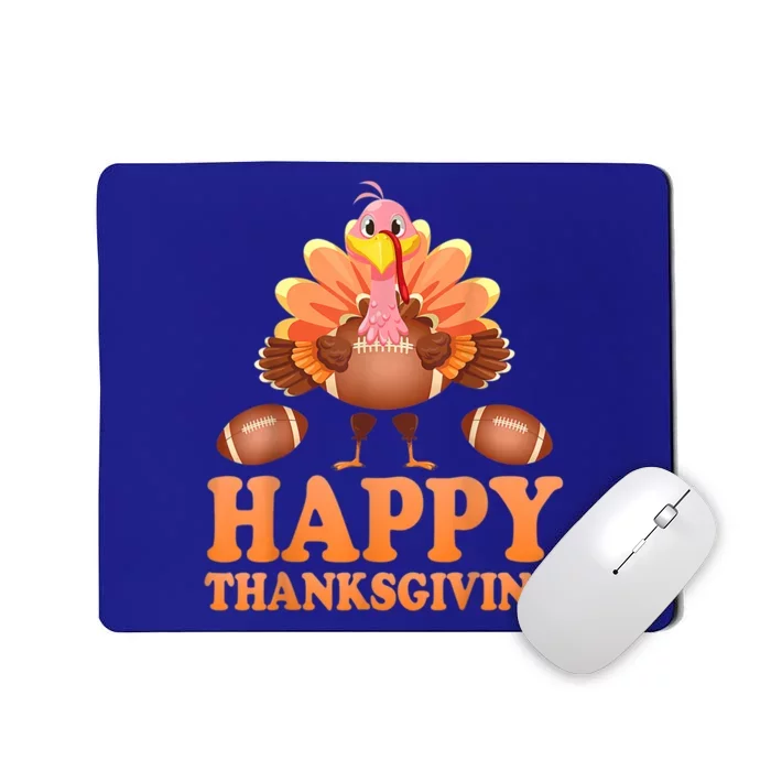 Turkey Playing Football Happy Thanksgiving Player Fan Lover Gift Mousepad