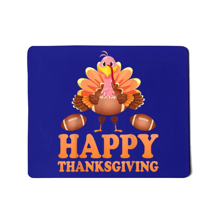 Turkey Playing Football Happy Thanksgiving Player Fan Lover Gift Mousepad