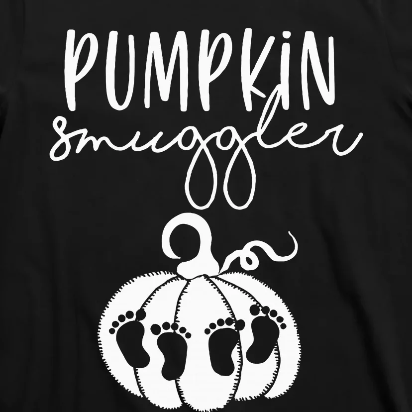 Twin Pregnancy Fall Mom Pregnant With Twins Pumpkin Smuggler T-Shirt