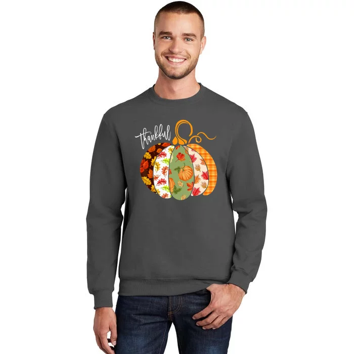 Thankful Pumpkin Fall Autumn Cute Halloween Tall Sweatshirt