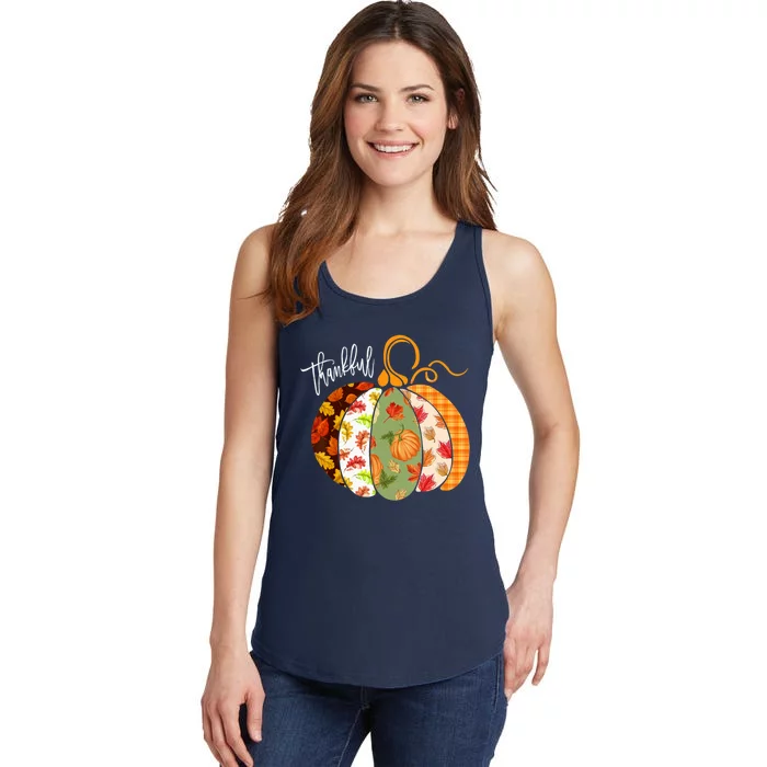 Thankful Pumpkin Fall Autumn Cute Halloween Ladies Essential Tank