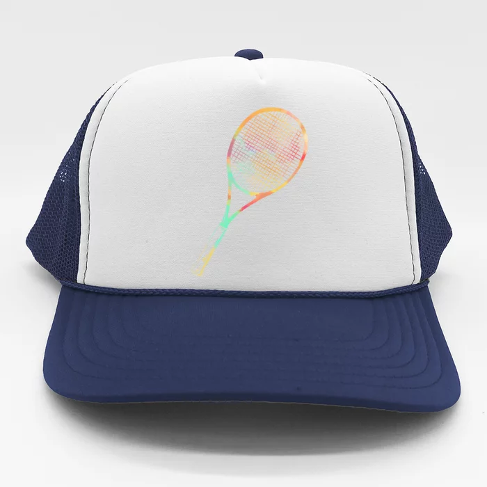 Tennis Player Funny Gift Colorful Tennis Racket Meaningful Gift Trucker Hat