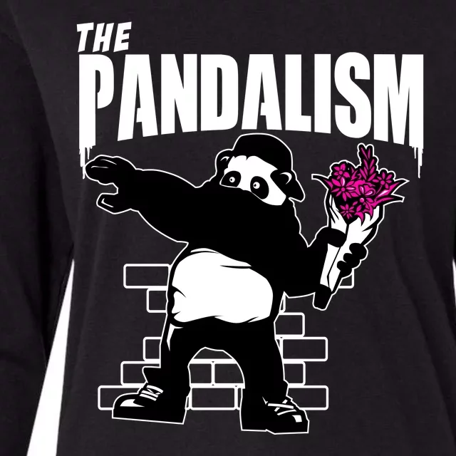 The Pandalism Funny Panda Parody Womens Cotton Relaxed Long Sleeve T-Shirt