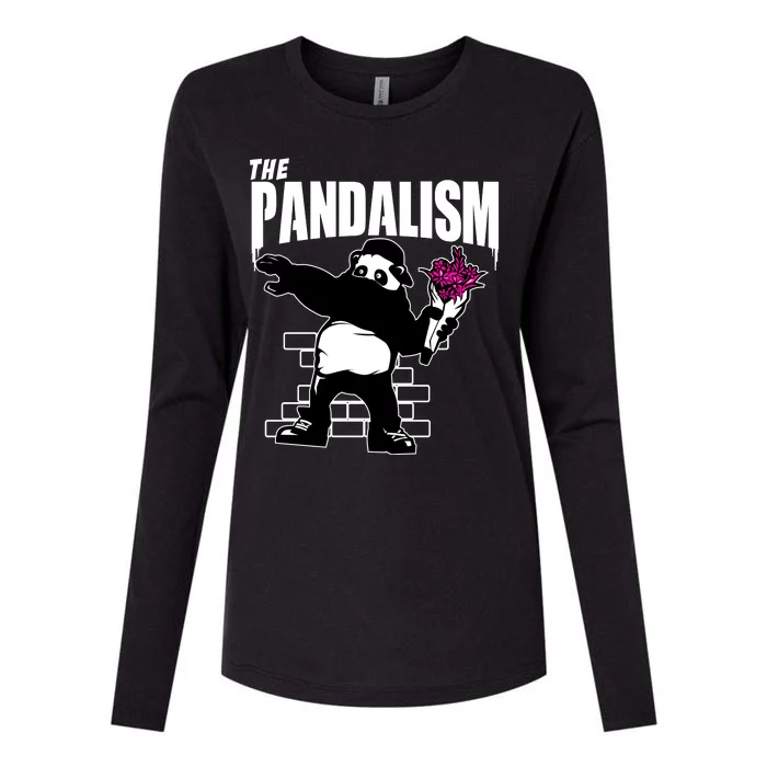 The Pandalism Funny Panda Parody Womens Cotton Relaxed Long Sleeve T-Shirt