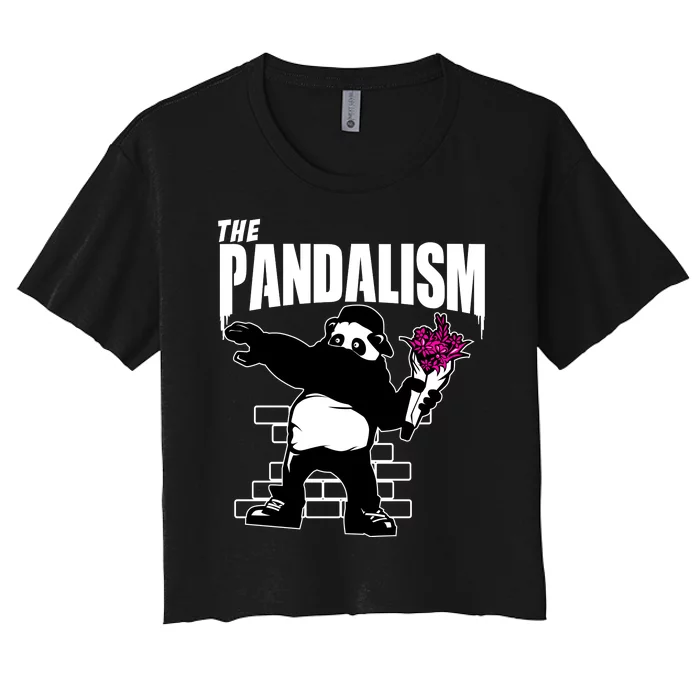 The Pandalism Funny Panda Parody Women's Crop Top Tee