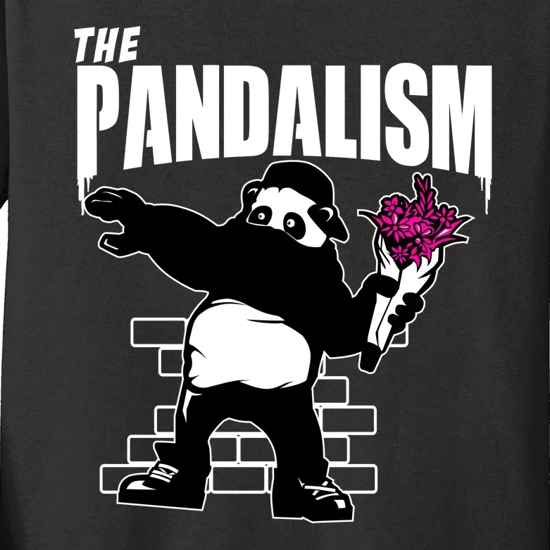 The Pandalism Funny Panda Parody Kids Long Sleeve Shirt