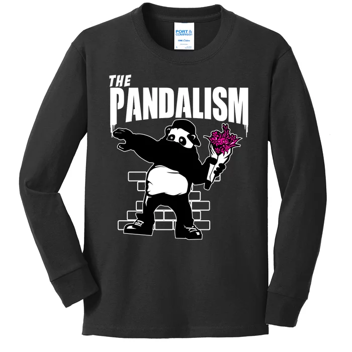 The Pandalism Funny Panda Parody Kids Long Sleeve Shirt