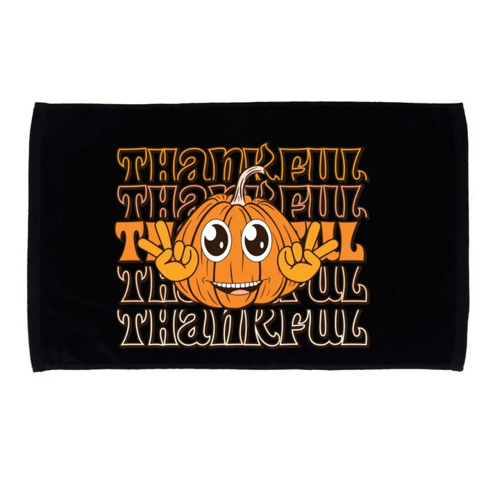 Thankful Pumpkin Fall Vibes Autumn Season Thanksgiving Pumpkin Spice Funny Microfiber Hand Towel