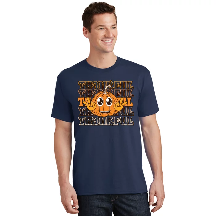 Thankful Pumpkin Fall Vibes Autumn Season Thanksgiving Pumpkin Spice Funny T-Shirt