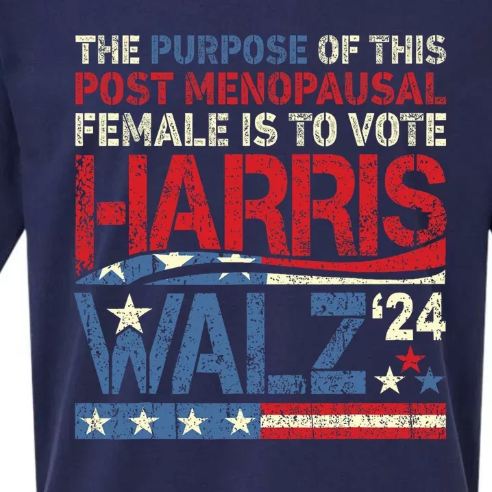 The Purpose Fotr This Post Menopausal Female Harris Walz 24 Sueded Cloud Jersey T-Shirt