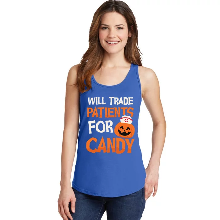 Trade Patients For Candy Design Halloween Nurse Cool Gift Ladies Essential Tank