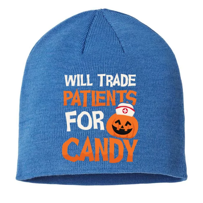 Trade Patients For Candy Design Halloween Nurse Cool Gift 8 1/2in Sustainable Knit Beanie