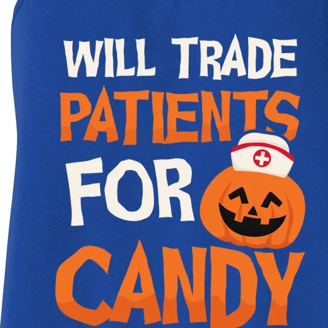 Trade Patients For Candy Design Halloween Nurse Cool Gift Women's Racerback Tank