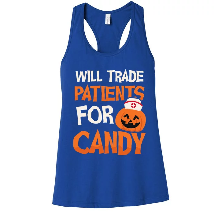 Trade Patients For Candy Design Halloween Nurse Cool Gift Women's Racerback Tank