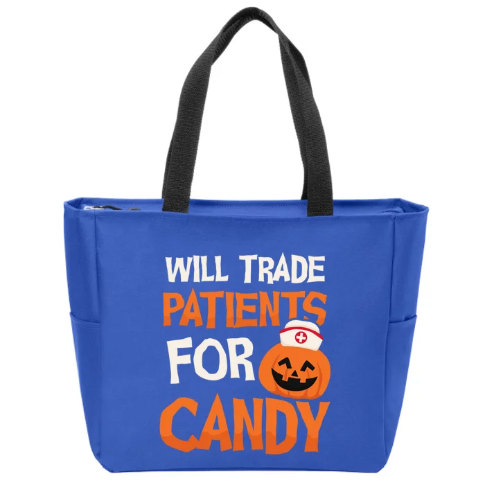 Trade Patients For Candy Design Halloween Nurse Cool Gift Zip Tote Bag