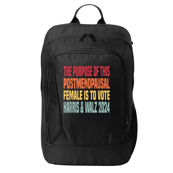 The Purpose Fotr This Post Menopausal Female Harris Walz 24 (1) City Backpack