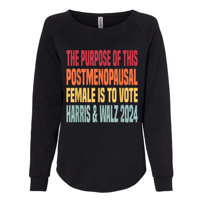 The Purpose Fotr This Post Menopausal Female Harris Walz 24 (1) Womens California Wash Sweatshirt