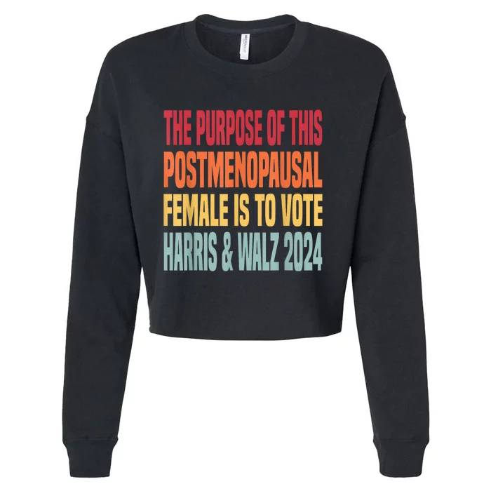 The Purpose Fotr This Post Menopausal Female Harris Walz 24 (1) Cropped Pullover Crew