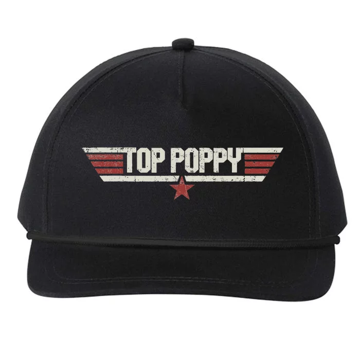 Top Poppy Funny Vintage 80s Gift Father Grandpa Father's Day Snapback Five-Panel Rope Hat