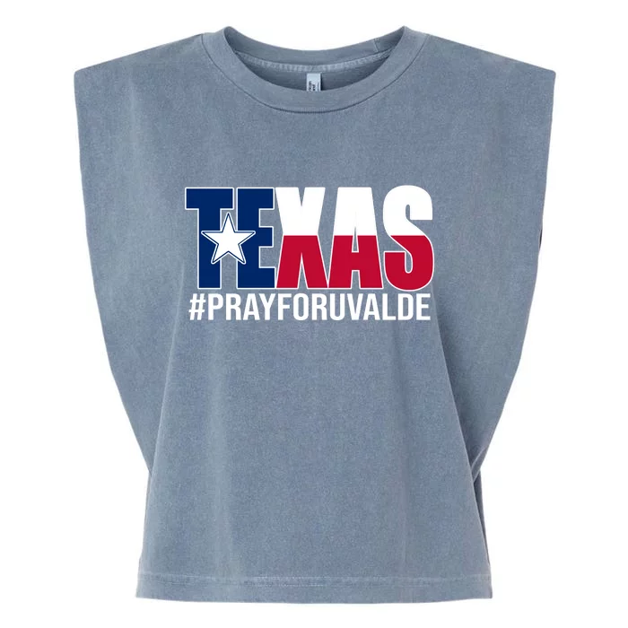 Texas Pray For Uvalde Tribute Garment-Dyed Women's Muscle Tee