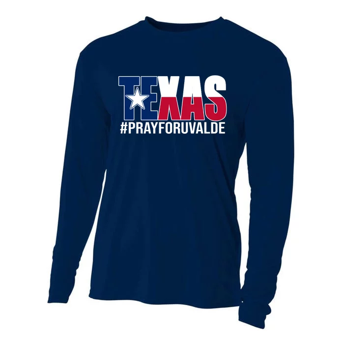 Texas Pray For Uvalde Tribute Cooling Performance Long Sleeve Crew