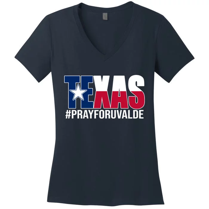 Texas Pray For Uvalde Tribute Women's V-Neck T-Shirt