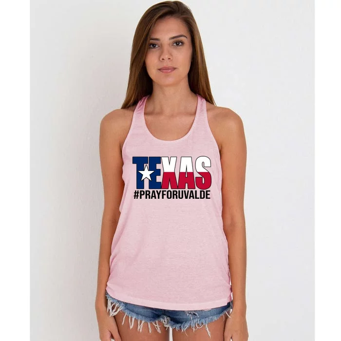 Texas Pray For Uvalde Tribute Women's Knotted Racerback Tank