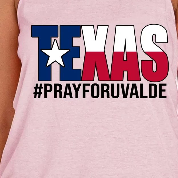 Texas Pray For Uvalde Tribute Women's Knotted Racerback Tank