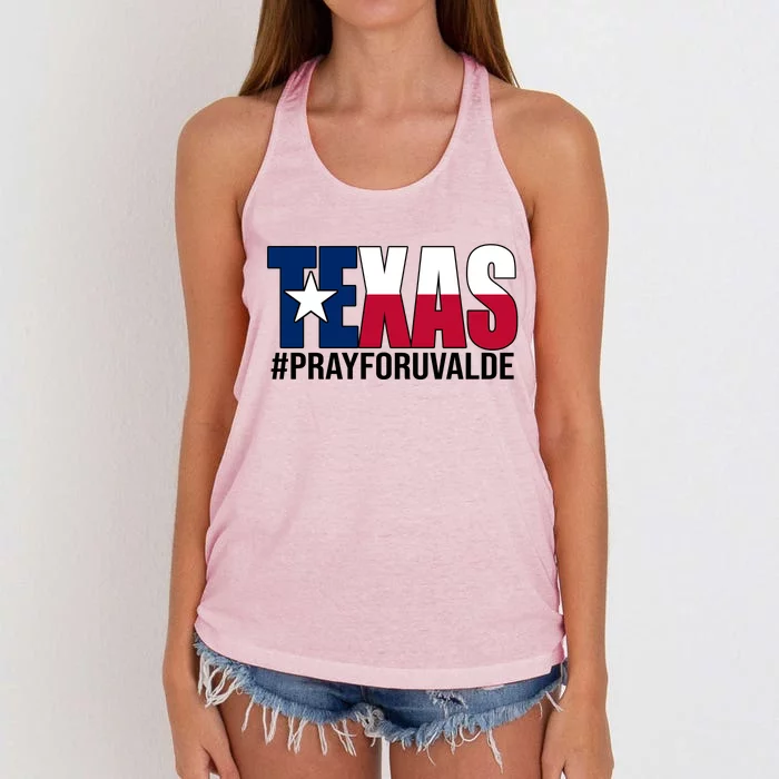 Texas Pray For Uvalde Tribute Women's Knotted Racerback Tank