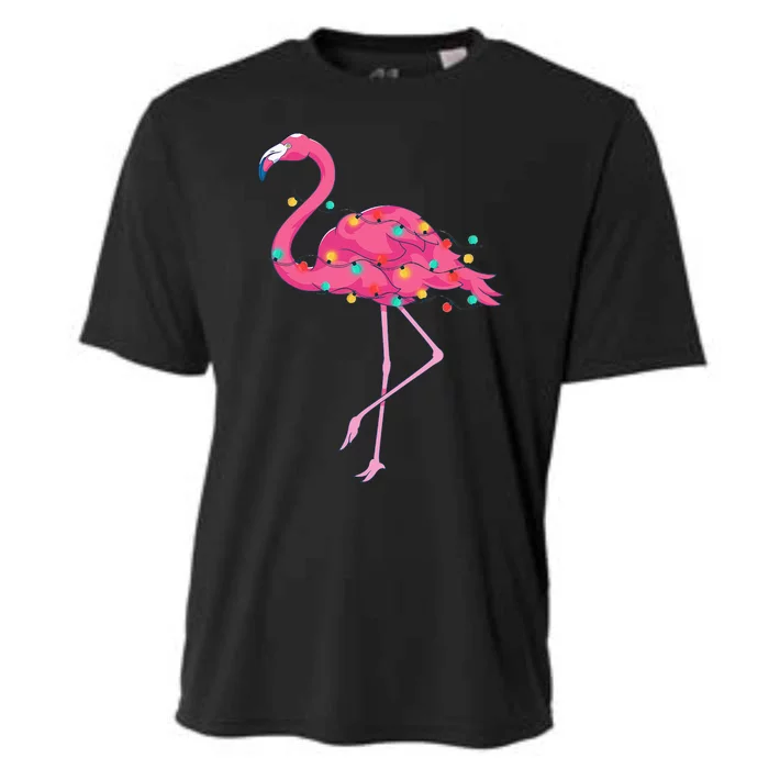 Tropical Pink Flamingo Hawaii Summer Xmas Christmas In July Cooling Performance Crew T-Shirt