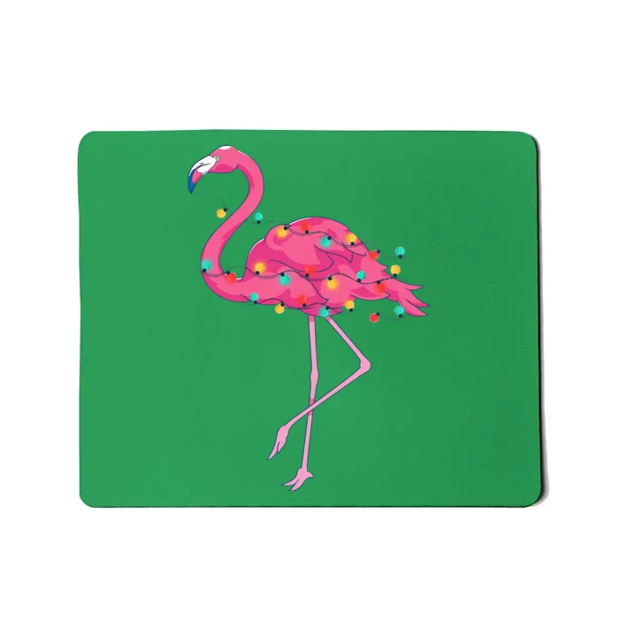 Tropical Pink Flamingo Hawaii Summer Xmas Christmas In July Mousepad