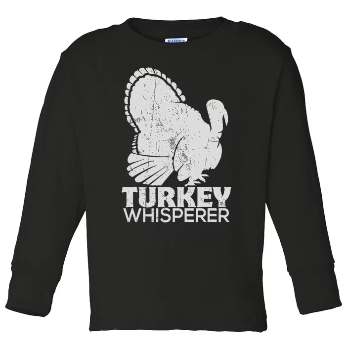 Turkey Pilgrim Farmer Animal Lover Hunting Distressed Toddler Long Sleeve Shirt