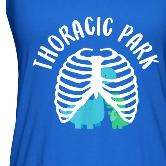 Thoracic Park Funny Dinosaur Nurse Squad Nursing Student Ladies Essential Flowy Tank