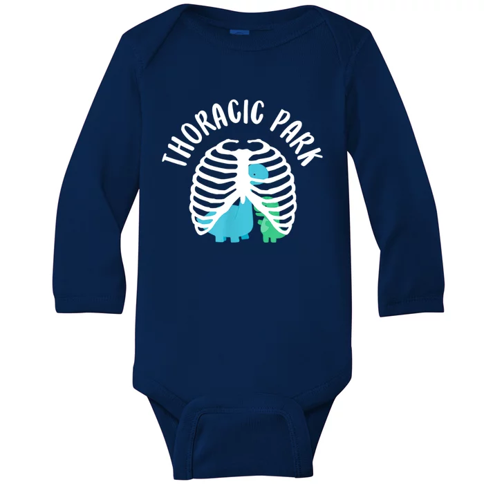 Thoracic Park Funny Dinosaur Nurse Squad Nursing Student Baby Long Sleeve Bodysuit