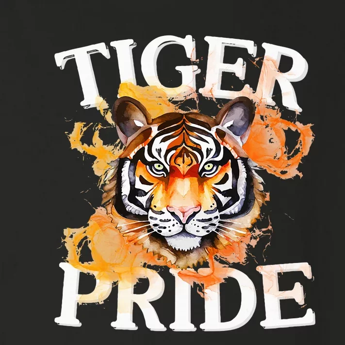 Tiger Pride Flame Tiger Mascot Retro School Sport Cheer Team Toddler Long Sleeve Shirt