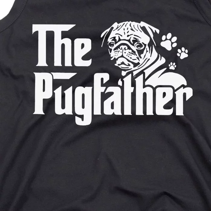 The Pugfather Funny Pug Lovers Pug Dad Dog Dad Father's Day Tank Top