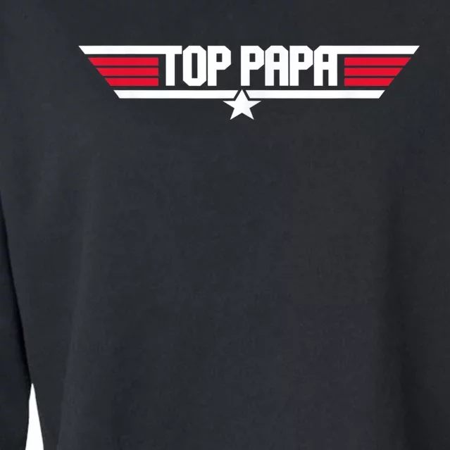 Top Papa Funny Dad Grandpa Father's Day Gift Cropped Pullover Crew