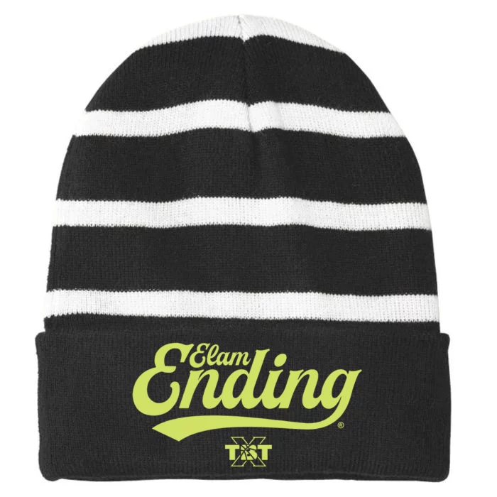 The Program For Autism Elam Ending Striped Beanie with Solid Band