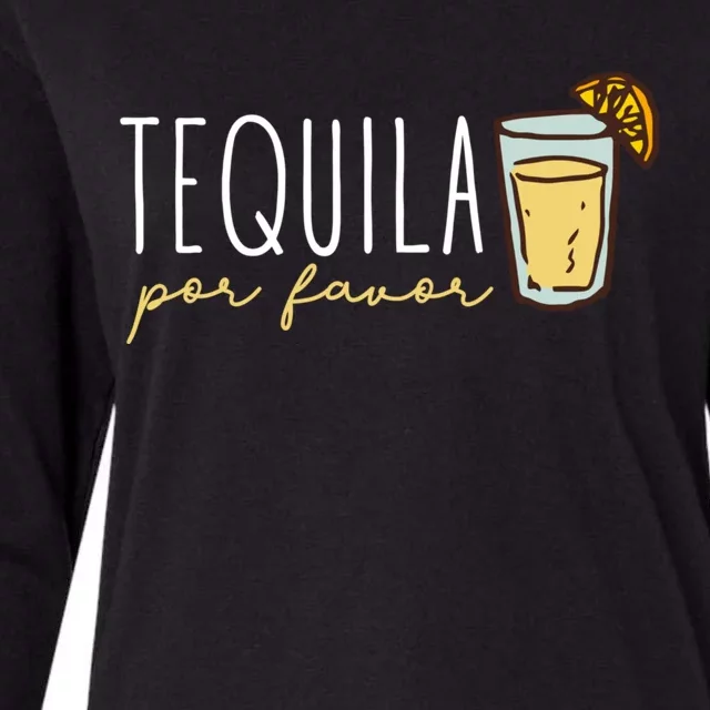 Tequila Por Favor Mexican Tequila Spanish Tequila Please Womens Cotton Relaxed Long Sleeve T-Shirt