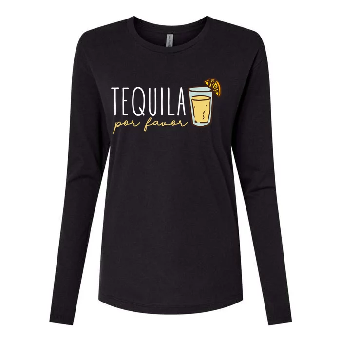 Tequila Por Favor Mexican Tequila Spanish Tequila Please Womens Cotton Relaxed Long Sleeve T-Shirt