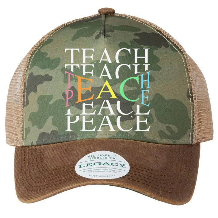 Teach Peace For Teachers And Educators Legacy Tie Dye Trucker Hat