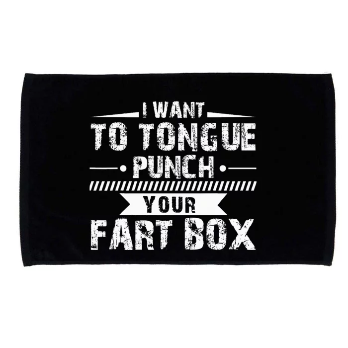 Tongue Punch Fart Box Funny Word Pun Humor Sarcasm Joke Gag Microfiber Hand Towel