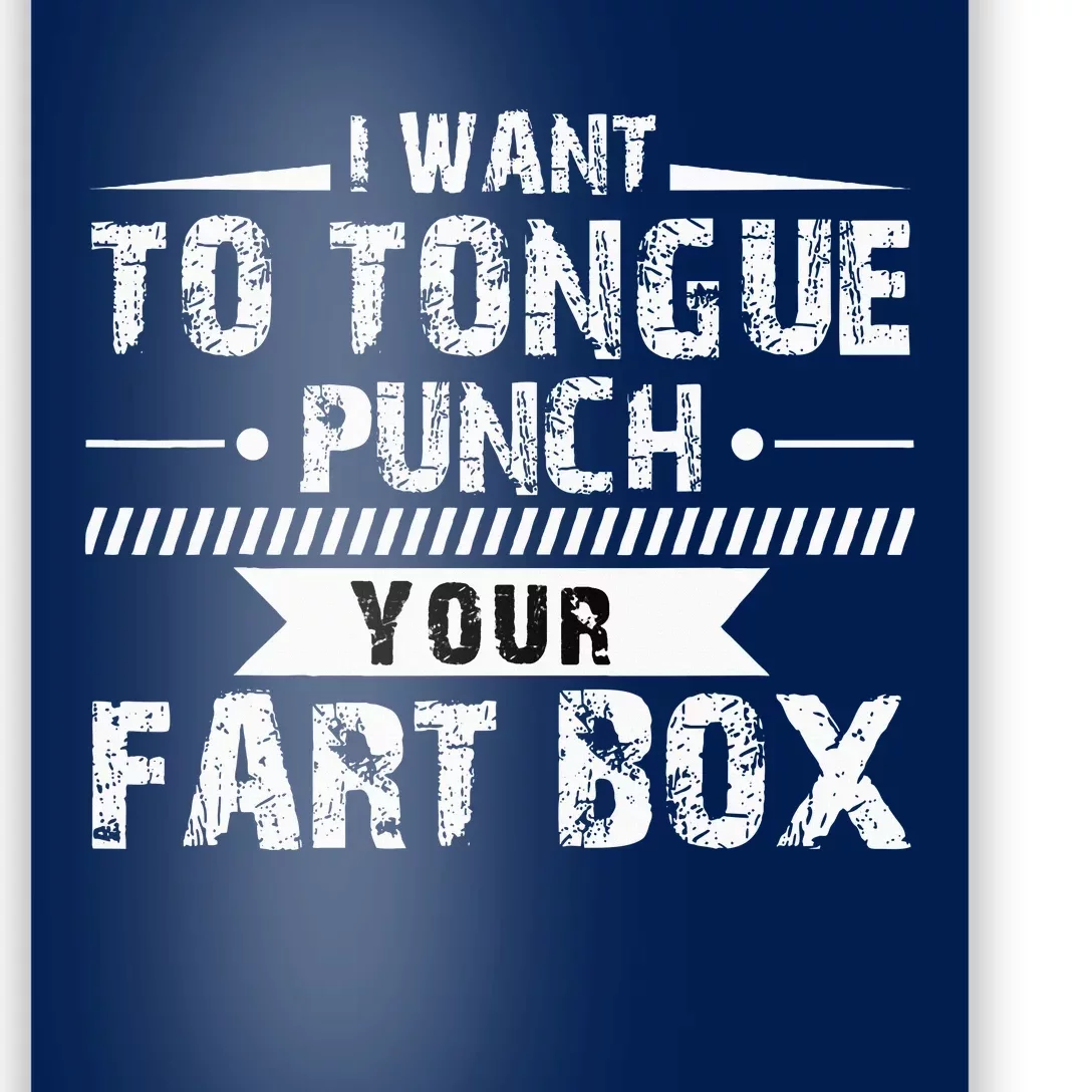 Tongue Punch Fart Box Funny Word Pun Humor Sarcasm Joke Gag Poster