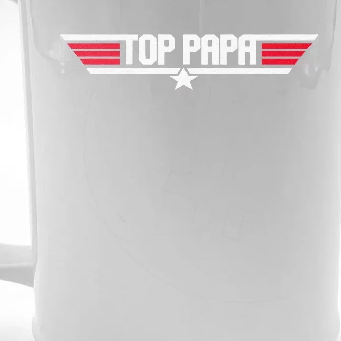 Top Papa Funny Dad Grandpa Fathers Day Gift Front & Back Beer Stein