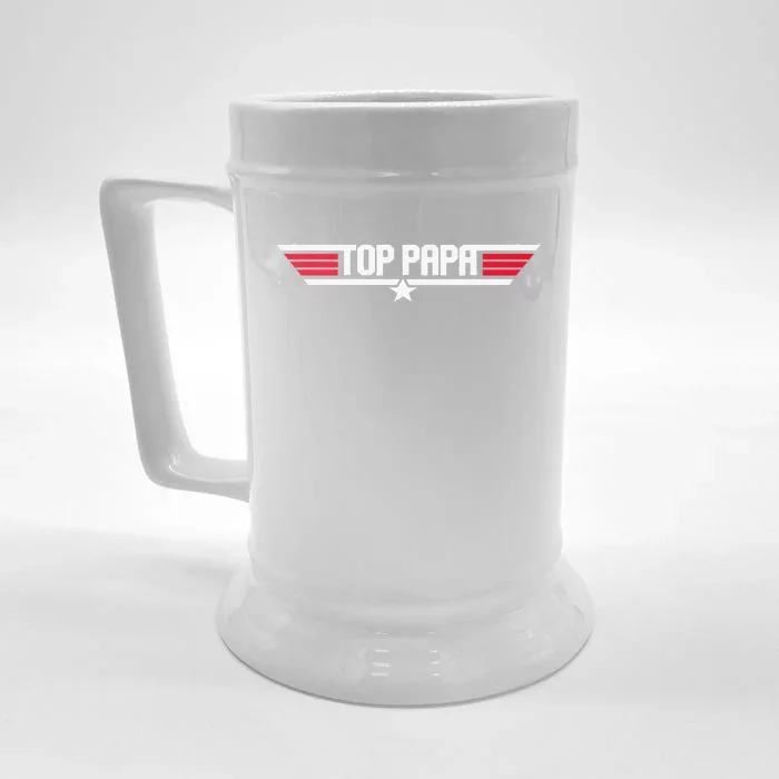 Top Papa Funny Dad Grandpa Fathers Day Gift Front & Back Beer Stein