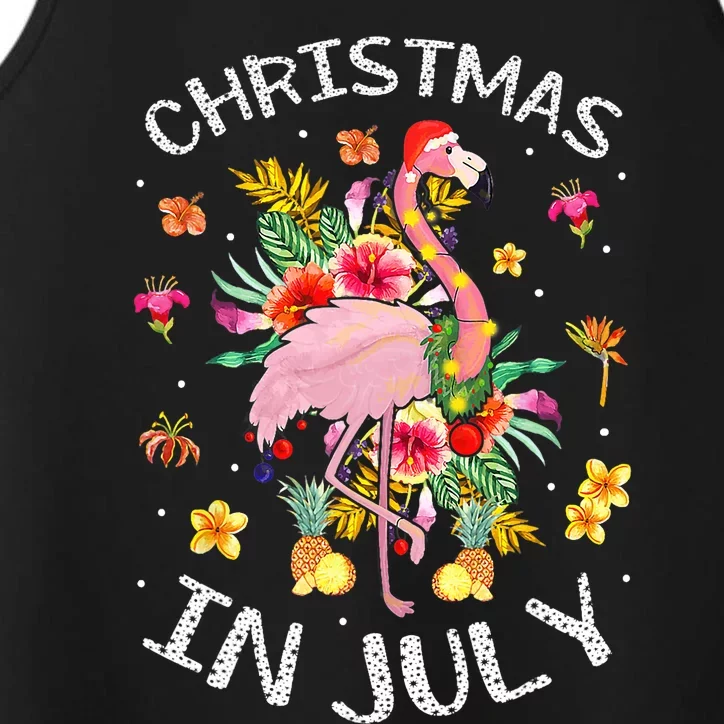 Tropical Pink Flamingo Hawaii Summer Cute Christmas In July Performance Tank