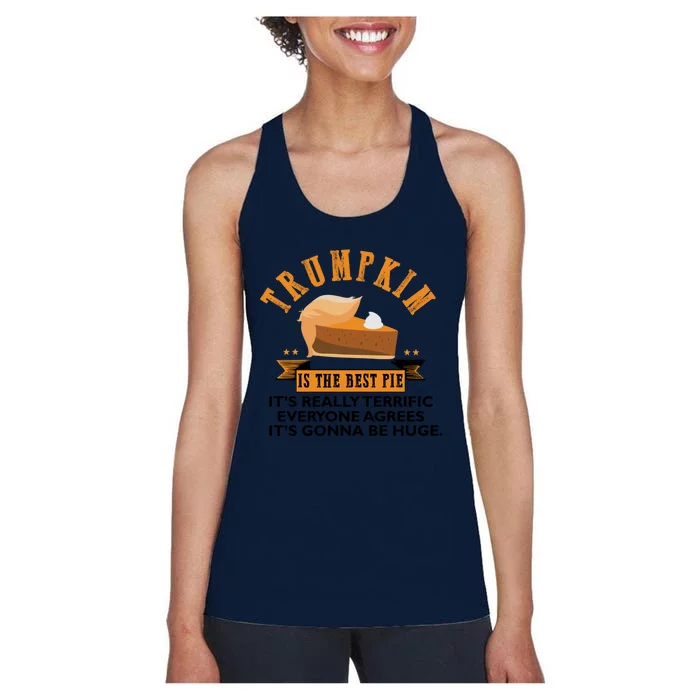 Trumpkin Pie Funny Trump Thanksgiving Gift For Gift Women's Racerback Tank