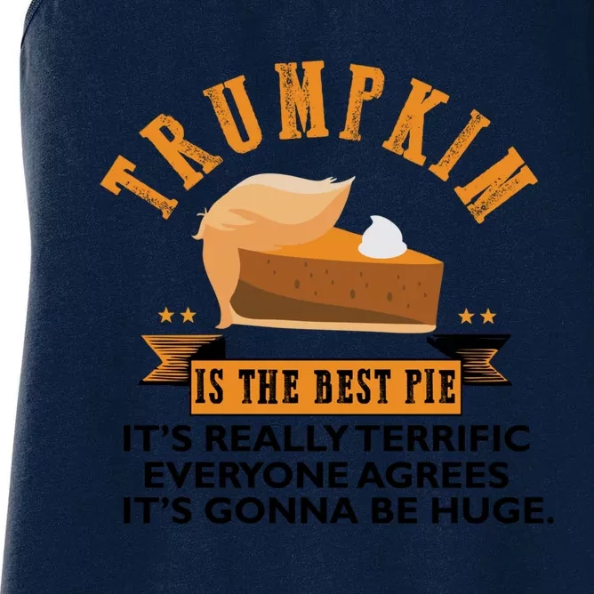 Trumpkin Pie Funny Trump Thanksgiving Gift For Gift Women's Racerback Tank